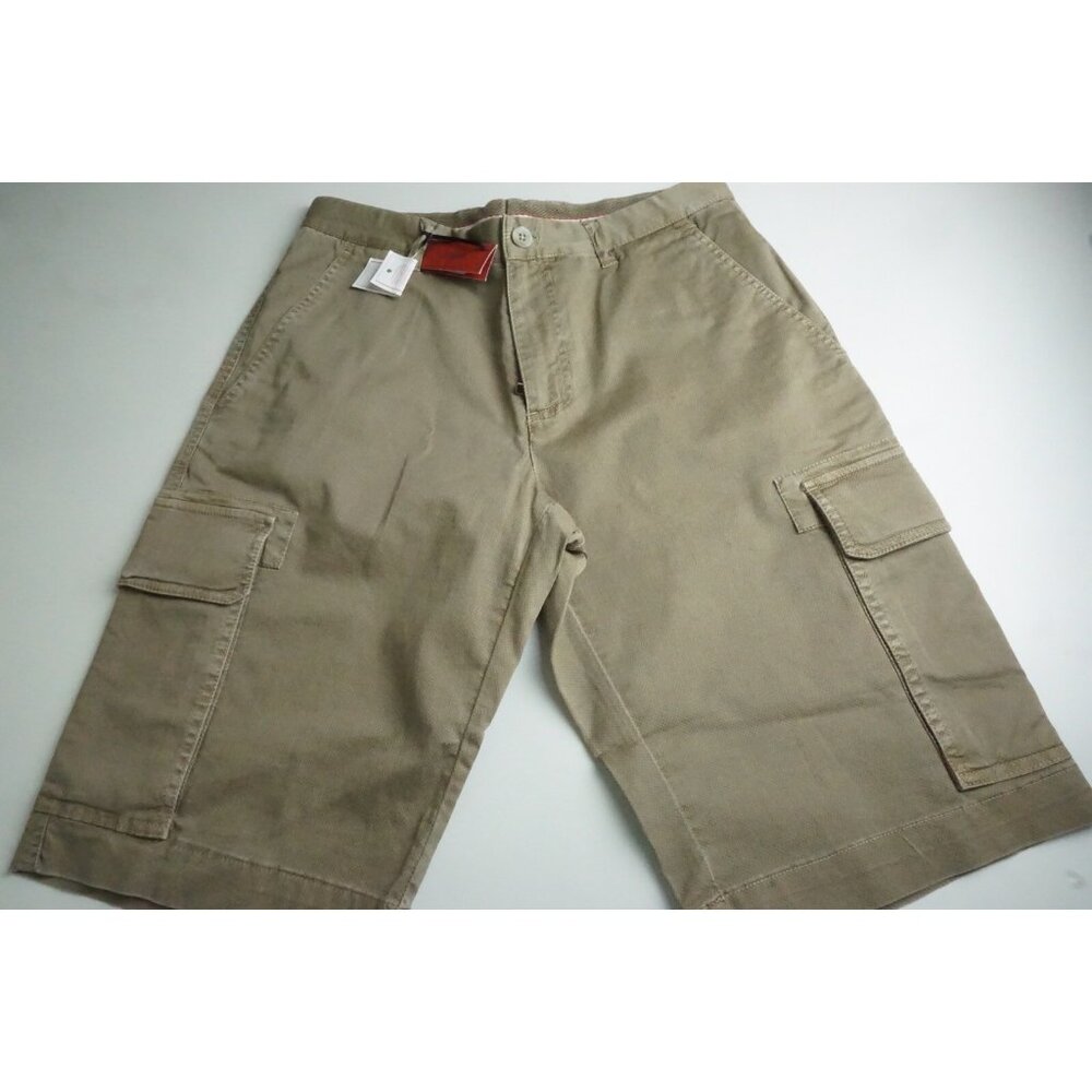 Isaia Napoli Sportivo Bermuda Cotton Blend Brown Cargo Shorts 46R BRAND NEW